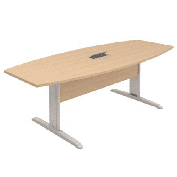 Mesa Reunião Semi Oval Com Rasgo para Caixa de Tomada - Frontal BP 250 x 110 (RP)