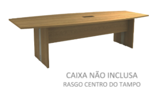 Mesa Reunião Semi Oval Rasgo p/ cx Tomada - Frontal BP 180 x 90 (ATT)