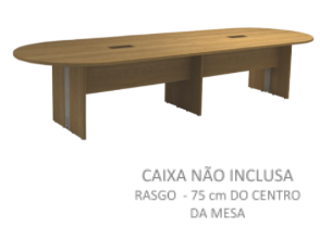 Mesa Reunião Oval Bipartida Rasgos P/ 2 Cxs Tomada - Frontal Bp 300 X 110 (Att)