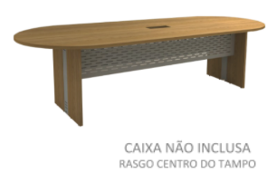 Mesa Reunião Oval Rasgo p/ cx Tomada - Frontal Aço 180 x 90 (ATT)