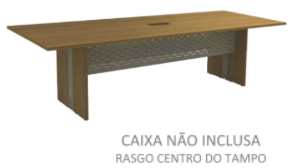 Mesa Reunião Retangular C/ Rasgo P/ Cx Tomada - Frontal Aço 200 X 90 (ATT)